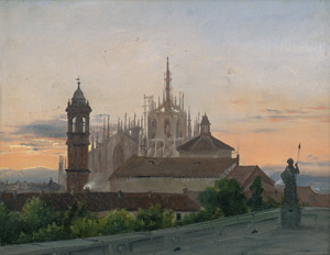 Lot 6626, Auction  107, Deutsch, um 1830. Mailand: Blick über die Dächer auf den Dom 