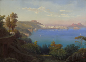 Lot 6627, Auction  107, Monogrammist AN, Blick von Posilippo auf den Golf von Neapel und den Vesuv