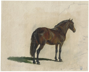 Lot 6637, Auction  107, Bürkel, Heinrich, Stehendes Pferd von hinten