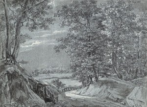 Lot 6678, Auction  107, Deutsch, 1822. Landschaft mit kleinem Waldweg