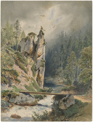 Lot 6741, Auction  107, Goebel, Carl, Gebirge Flusslandschaft bei Fischbrunn in Tirol