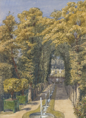 Lot 6749, Auction  107, Französisch, 19. Jh. Blick in den Schlosspark von Saint-Cloud in Versailles