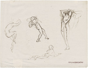 Lot 6770, Auction  107, Sartorio, Giulio Aristide, Studienblatt mit tanzenden Figuren