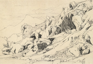 Lot 8085, Auction  107, Hagemeister, Karl, Italienische Felsenlandschaft mit Ziegenhirten - Pieve di Cadore