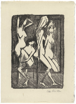 Lot 8219, Auction  107, Mueller, Otto, Drei Mädchen vor dem Spiegel