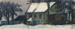 Lot 8266, Auction  107, Querner, Curt, Einsames Haus im Schnee