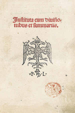 Lot 1501, Auction  108, Justinianus, Opus Institutionum