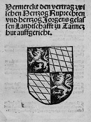 Lot 1599, Auction  108, Ruprecht von Bayern-Landshut,  Vermerckt den vertrag zwischen Hertzog Ruprechten 