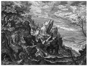 Lot 5148, Auction  108, Major, Isaak, Felsige Landschaft mit dem hl. Hieronymus und dem Löwen