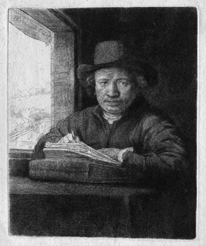 Lot 5201, Auction  108, Rembrandt Harmensz. van Rijn, Selbstbildnis, zeichnend