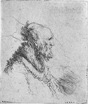 Lot 5225, Auction  108, Rembrandt Harmensz. van Rijn, Alter Mann mit Bart im Profil nach rechts
