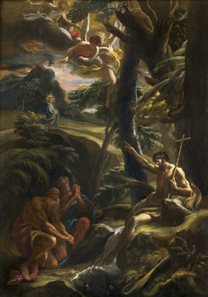 Lot 6047, Auction  108, Italienisch, 18. Jh. Landschaft mit Johannes d. Täufer
