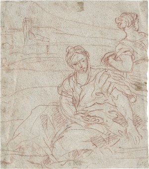 Lot 6537, Auction  108, Cantarini, Simone, Zwei weibliche Figuren in einer Landschaft