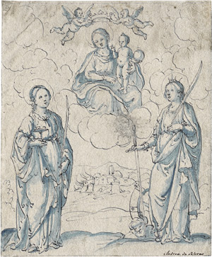 Lot 6539, Auction  108, Italienisch, 17. Jh. Die Madonna in den Wolken