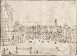 Lot 6541, Auction  108, Bella, Stefano della - zugeschrieben, Ansicht eines Platzes mit einer gotischen Kirchenruine