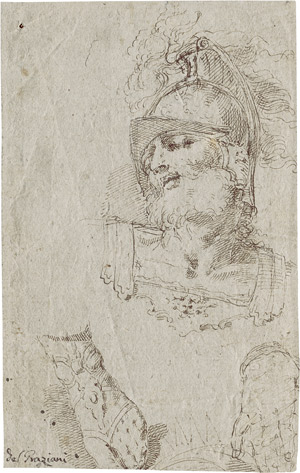 Lot 6545, Auction  108, Graziani, Ercole, Studienblatt mit dem Kopf des Herkules