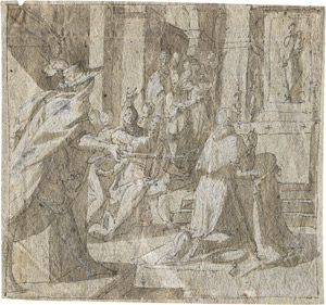 Lot 6560, Auction  108, Rovere, Giovanni Mauro della, Mönch am Altar kniend, von einem Maskierten erschossen
