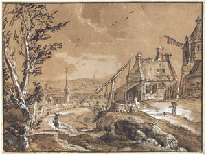 Lot 6637, Auction  108, Wagner, Johann Georg, Winterlandschaft mit dörflicher Staffage