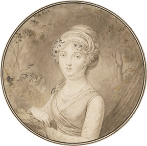 Lot 6668, Auction  108, Schöpfer, Franziska - zugeschrieben, Bildnis einer eleganten Jungen Dame vor waldigem Hintergrund