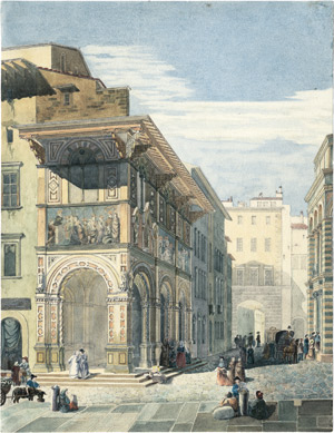 Lot 6701, Auction  108, Deutsch, um 1846. Romanische Kirchenvorhalle in Italien