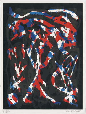 Lot 7462, Auction  108, Penck, A.R., Jäger (rot - weiß - blau)