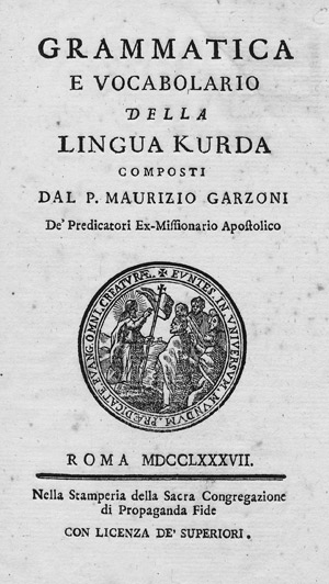 Lot 2056, Auction  109, Garzoni, Maurizio, Grammatica e vocabulario della lingua Kurda