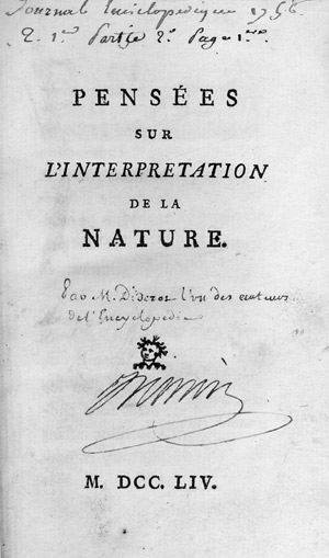 Lot 2202, Auction  109, Diderot, Denis, Pensées sur l'interpretation de la Nature