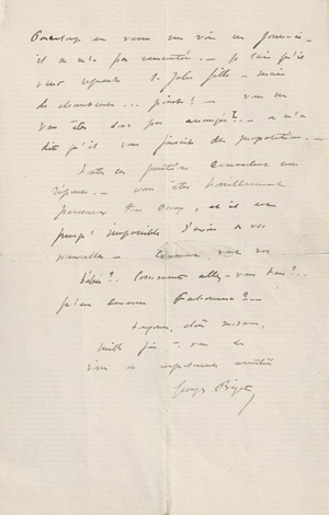 Lot 2644, Auction  109, Bizet, Georges, Brief an einen Freund
