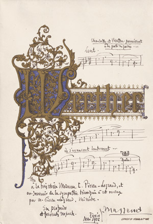 Lot 2659, Auction  109, Massenet, Jules, Drei Musikzitate auf einem Klavierauszug