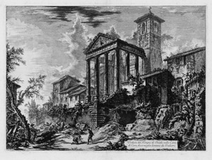 Lot 5299, Auction  109, Piranesi, Giovanni Battista, Veduta del Tempio di Ercole nella Città di Cora. dieci miglia lontano da Velletri