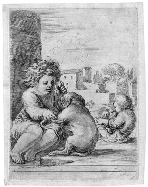 Lot 5460, Auction  109, Bella, Stefano della, Ein Kind mit einem Hündchen