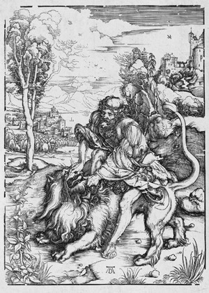 Lot 5497, Auction  109, Dürer, Albrecht, Samson tötet den Löwen