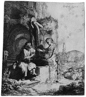 Lot 5623, Auction  109, Rembrandt Harmensz. van Rijn, Christus und die Samariterin zwischen Ruinen