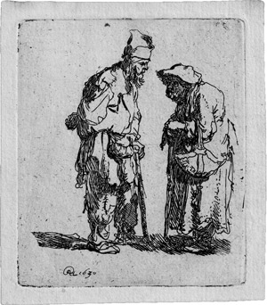Lot 5628, Auction  109, Rembrandt Harmensz. van Rijn, Bettler und Bettlerin im Gespräch