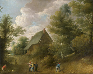 Lot 6039, Auction  109, Teniers II, David - Nachfolge, Bauern vor einem Haus in bewaldeter Landschaft