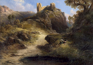 Lot 6118, Auction  109, Trippel, Albert Ludwig, Romantische Felsenlandschaft mit Burgruine