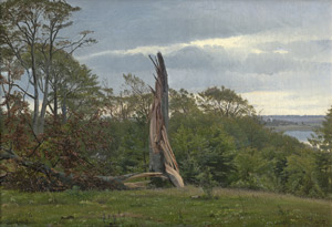 Lot 6123, Auction  109, Foss, Harald Frederik, Dänische Seenlandschaft mit umgestürtztem Baum