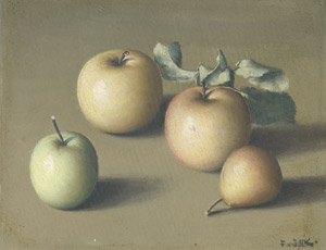 Lot 6215, Auction  109, Diblík, František Xaver, Stillleben mit drei Äpfeln und einer Birne