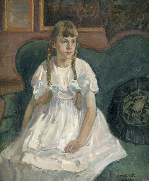 Lot 7200, Auction  109, Holbak, Niels, Porträt eines Mädchens mit Zöpfen