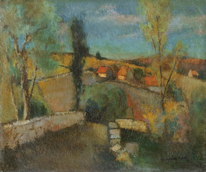 Lot 7213, Auction  109, Izard, Maurice, Landschaft mit Häusern