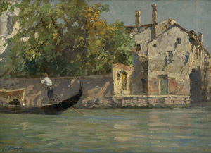 Lot 7397, Auction  109, Silvani, Ferdinando, Venezianischer Kanal im Sommer mit Gondel