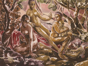 Lot 8176, Auction  109, Melzer, Moriz, Landschaft mit nackten Frauen und Kindern