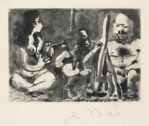 Lot 8207, Auction  109, Picasso, Pablo, Peintre au Travail avec Modèle barbu et une Spectatrice en Tailleur
