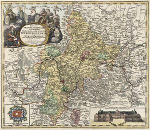 Lot 196, Auction  110, Sammlung von 3 Kupferstichkarten, Frankfurt, Mainz und Würzburg
