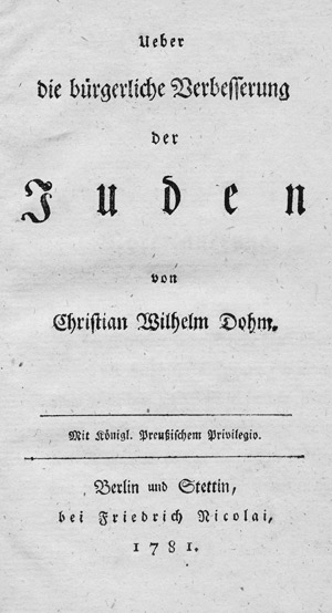 Lot 486, Auction  110, Dohm, Christian Wilhelm, Ueber die bürgerliche Verbesserung der Juden