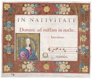 Lot 1006, Auction  110, In nativitate Domini ad missam in nocte. Introitus, Schmucktitel für ein Antiphonar