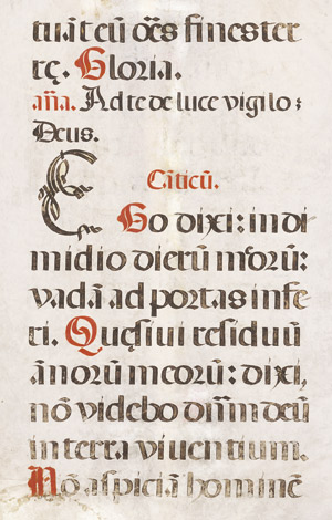 Lot 1009, Auction  110, Jesaja, Canticum Ezechie. 1 Blatt Handschrift auf Pergament
