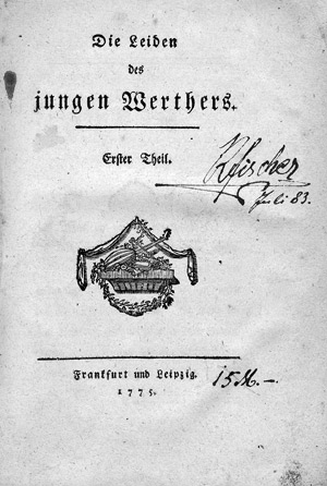Lot 1568, Auction  110, Goethe, Johann Wolfgang von, Die Leiden des jungen Werthers (erster Nachdruck)