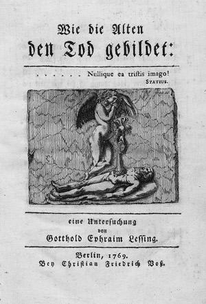 Lot 1627, Auction  110, Lessing, Gotthold Ephraim, Wie die Alten den Tod gebildet