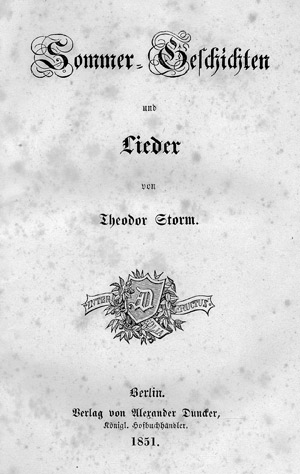 Lot 1723, Auction  110, Storm, Theodor, Sommer-Geschichten und Lieder